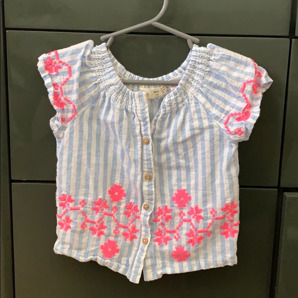 Zara Embroidered Cotton Top